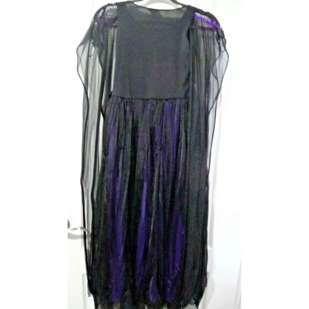 Witch DRESS and HAT Black and Purple Halloween Costume Cosplay #130